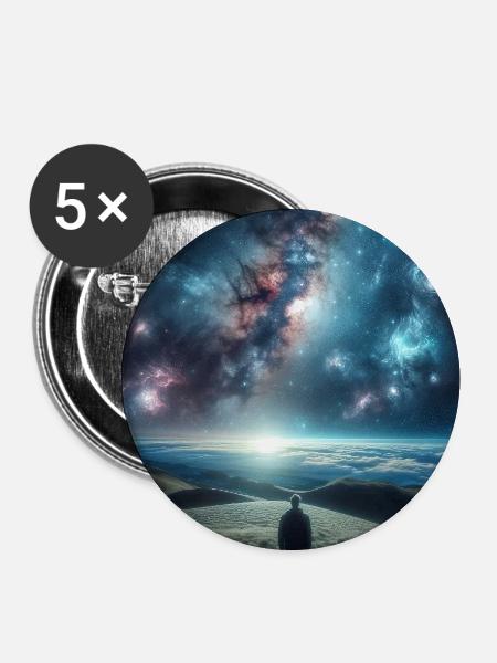 Kosmische Grenze - Buttons klein 25 mm (5er Pack) - Weiß