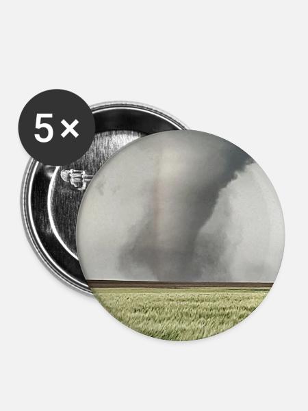 Tornado - Buttons klein 25 mm (5er Pack) - Weiß