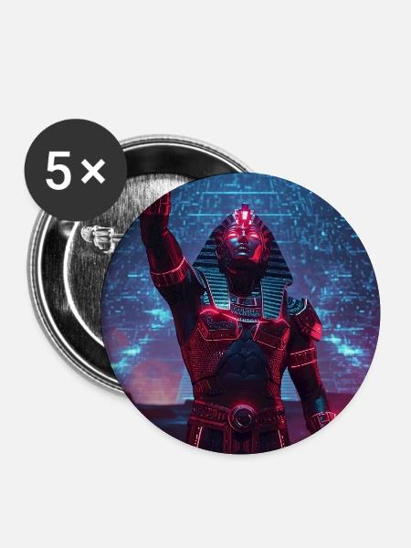 Pharao im Neonlicht - Buttons klein 25 mm (5er Pack) - Weiß