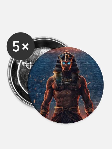 Donnerpharao vor der Pyramide - Buttons klein 25 mm (5er Pack) - Weiß