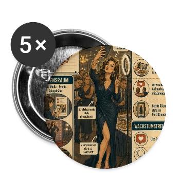 Die Selbstdarstellerin – Ego vor Kamera - Buttons klein 25 mm (5er Pack) - Weiß - Vorne