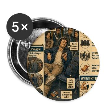 Der Rücksichtslose – Hauptsache ich zuerst - Buttons klein 25 mm (5er Pack) - Weiß - Vorne