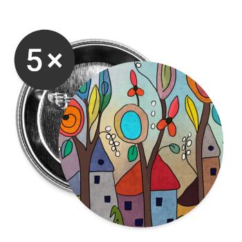 Elfendörfchen - Buttons klein 25 mm (5er Pack) - Weiß - Vorne