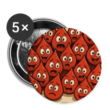 Blutgruppe by Rico Beck - Buttons klein 25 mm (5er Pack) - Weiß - Vorne