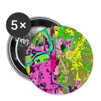 Neonfarbene Stadt-Vibes - Buttons klein 25 mm (5er Pack) - Weiß - Vorne