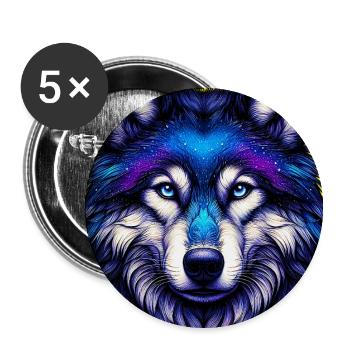 Wolf - Buttons small 1''/25 mm (5-pack) - white - Front