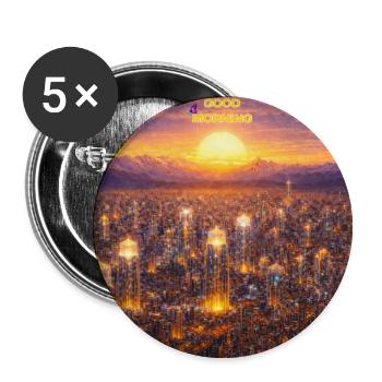 World of the Sun – Good Morning - Buttons small 1''/25 mm (5-pack) - white - Front