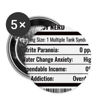 Aquarium Nutrition Facts Fish Tank - Buttons small 1''/25 mm (5-pack) - white - Front
