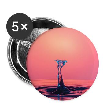 Flüssiger abstrakter Spritzer - Buttons klein 25 mm (5er Pack) - Weiß - Vorne