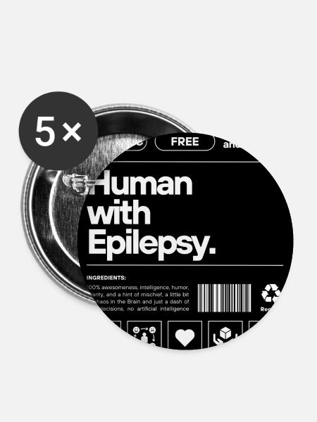 Human with Epilepsy - Buttons klein 25 mm (5er Pack) - Weiß