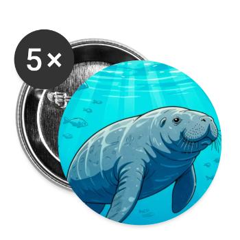 Gentle giant of calm waters, symbol of peace - Buttons small 1''/25 mm (5-pack) - white - Front