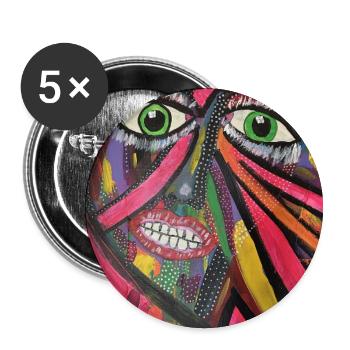 Luminous Portrait Mosaic - Buttons small 1''/25 mm (5-pack) - white - Front