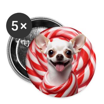 Chihuahua Candy Swirl - Buttons small 1''/25 mm (5-pack) - white - Front