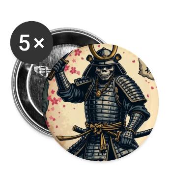 Skelett-Samurai im Kirschblütenwald - Buttons klein 25 mm (5er Pack) - Weiß - Vorne