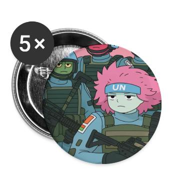 Parodie de troupe de dessins animés - Lot de 5 petits badges (25 mm) - blanc - Devant