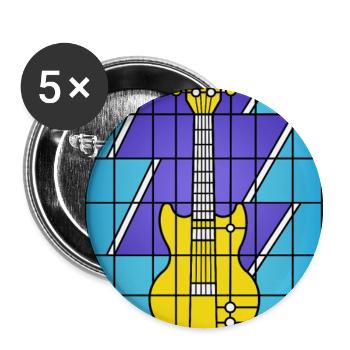 Stained Glass Yellow Electric Guitar - Buttons small 1''/25 mm (5-pack) - white - Front