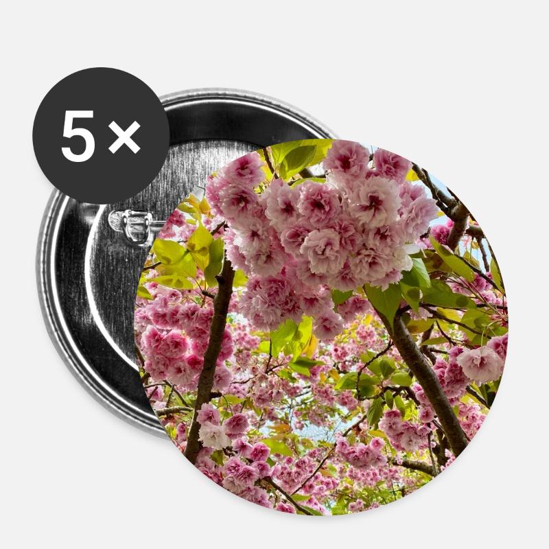 Cherry blossom magic in spring - Buttons small 1''/25 mm (5-pack) - white