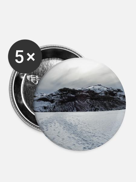 Schneebedeckter Horizont unter blasser Sonne - Buttons klein 25 mm (5er Pack) - Weiß