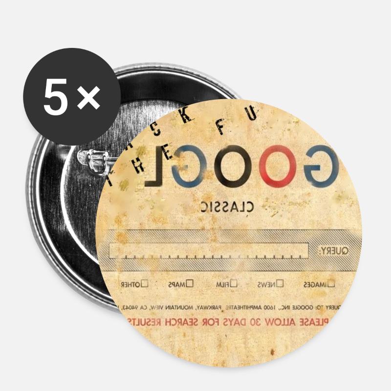 Google Back to the Future Parody - Buttons small 1''/25 mm (5-pack) - white