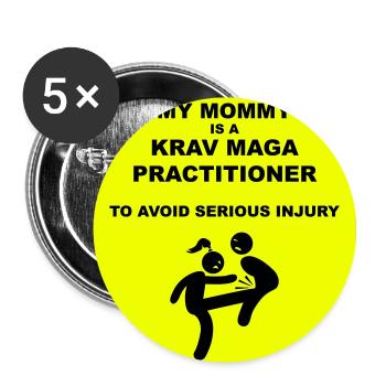 Warnung! Mama macht Krav Maga! - Buttons klein 25 mm (5er Pack) - Weiß - Vorne