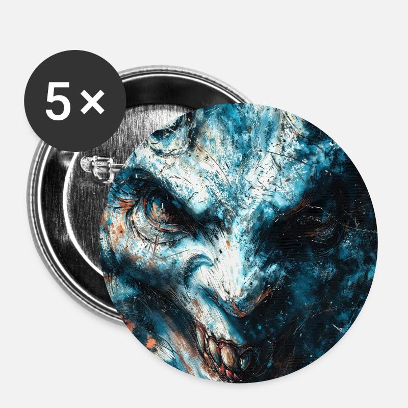 Fierce Icewyrm Portrait - Buttons small 1''/25 mm (5-pack) - white