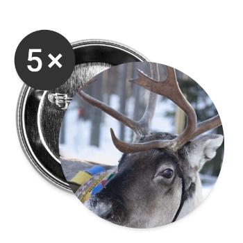 renne - Lot de 5 petits badges (25 mm) - blanc - Devant