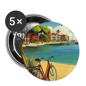 Reflexion der Bucht von Arcachon im Sommer - Buttons klein 25 mm (5er Pack) - Weiß - Vorne