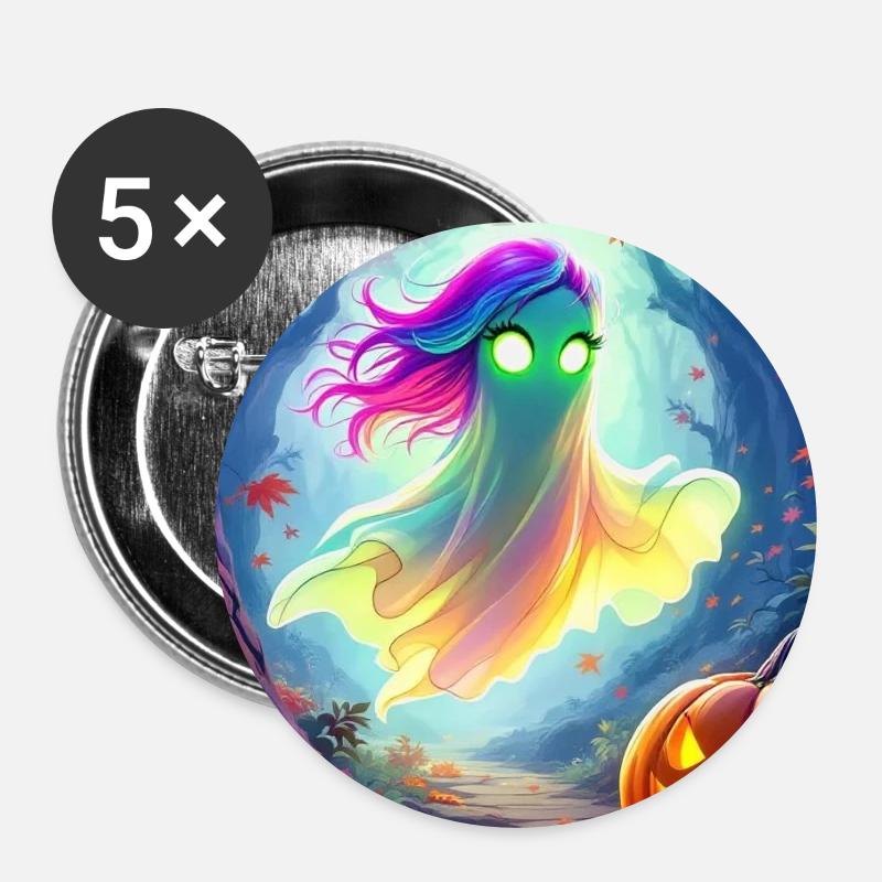 geist - Buttons klein 25 mm (5er Pack) - Weiß