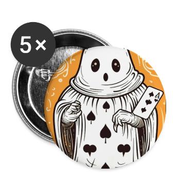 Tarot Karte Geist mit Pik Ass Karte - Buttons klein 25 mm (5er Pack) - Weiß - Vorne