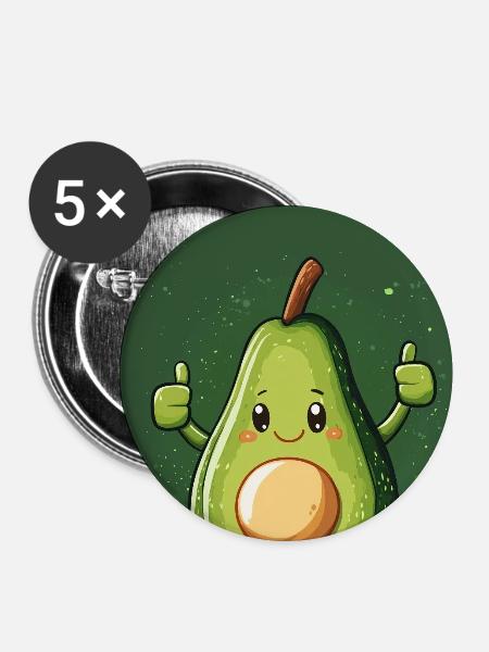 GO VEGAN - Buttons klein 25 mm (5er Pack) - Weiß
