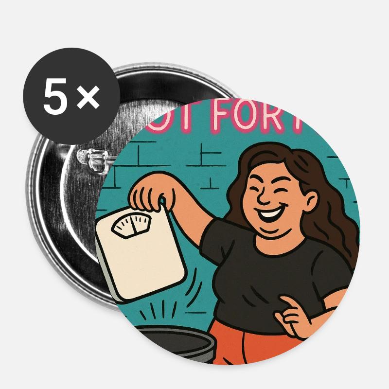 Diet is not for me - Buttons small 1''/25 mm (5-pack) - white