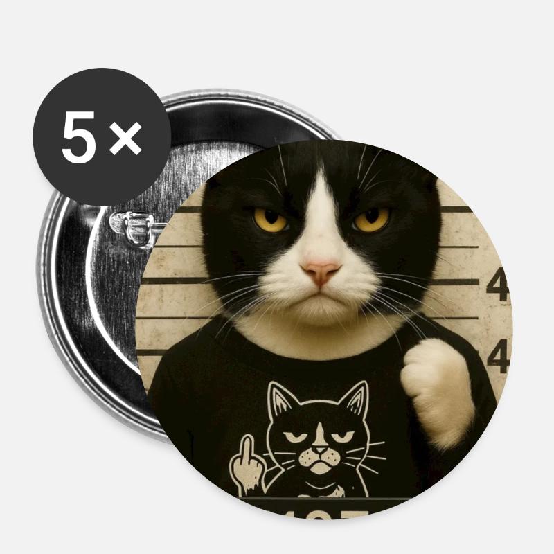 Jailcat - Buttons small 1''/25 mm (5-pack) - white