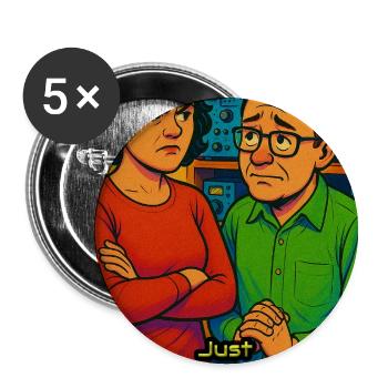 Just One More Radio Honey - Buttons klein 25 mm (5er Pack) - Weiß - Vorne