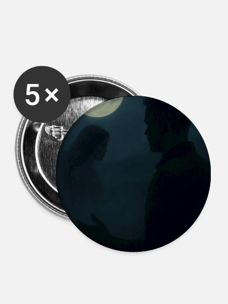 Mondnacht-Beziehung - Buttons klein 25 mm (5er Pack) - Weiß