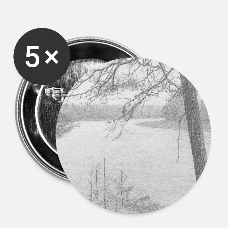 Nature - Buttons small 1''/25 mm (5-pack) - white