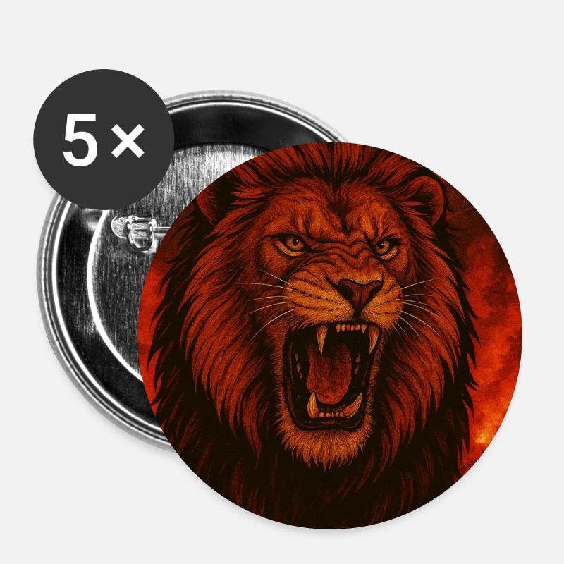 Aslan - Buttons klein 25 mm (5er Pack) - Weiß