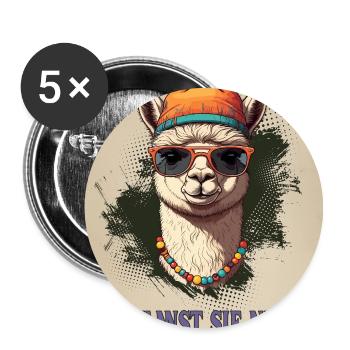 Llama Saying - Restez cool, chemise amusante drôle - Lot de 5 petits badges (25 mm) - blanc - Devant