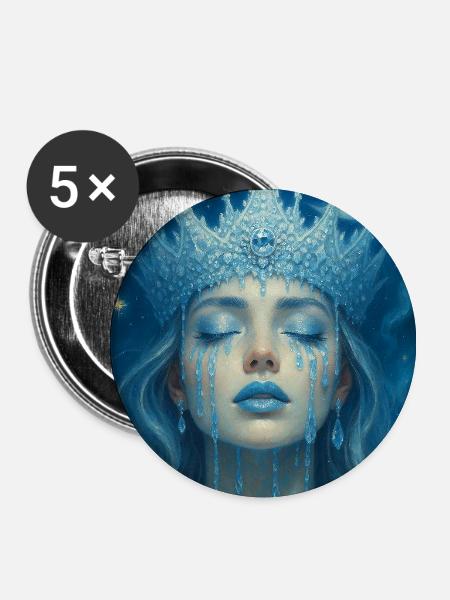 Eisige Mondkönigin - Buttons klein 25 mm (5er Pack) - Weiß