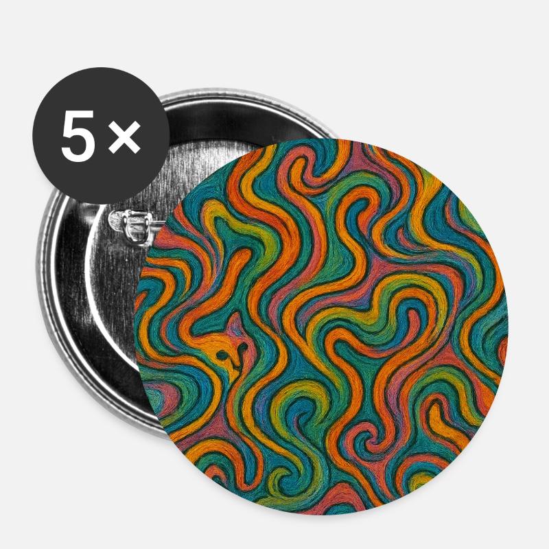 Colour Cats - Buttons small 1''/25 mm (5-pack) - white