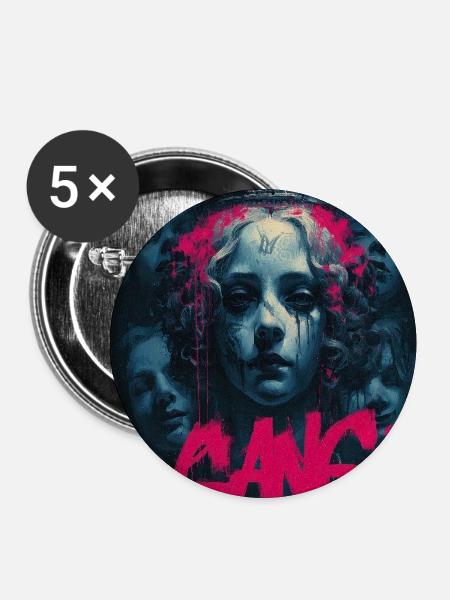 Neon-Königin-Graffiti-Krone - Buttons klein 25 mm (5er Pack) - Weiß