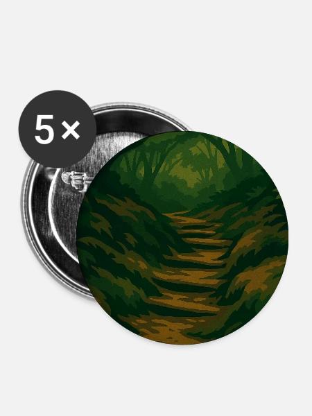 El Cedro – Mystischer Waldpfad - Buttons klein 25 mm (5er Pack) - Weiß