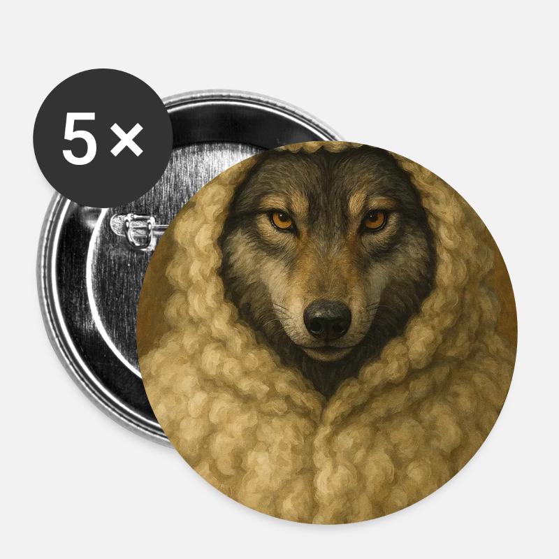 Wolf im Schafspelz - Buttons klein 25 mm (5er Pack) - Weiß