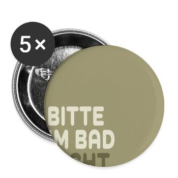 S’il vous plaît, ne traînez pas dans la salle de bain – Minimal Humour Design - Lot de 5 petits badges (25 mm) - blanc - Devant