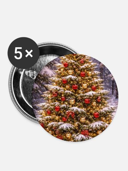 Winterzauber Baumdeko - Buttons klein 25 mm (5er Pack) - Weiß