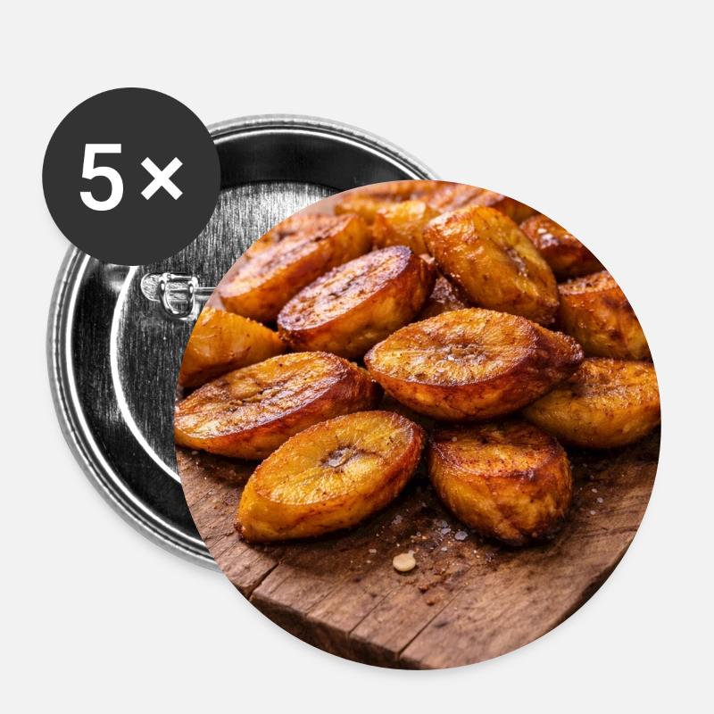 Fried Plantains (Dodo) - Buttons small 1''/25 mm (5-pack) - white