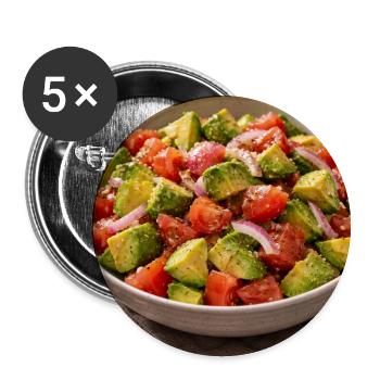 Avocado Tomato Salad - Buttons small 1''/25 mm (5-pack) - white - Front