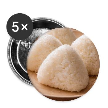 Onigiri Reisbällchen Japanstil - Buttons klein 25 mm (5er Pack) - Weiß - Vorne