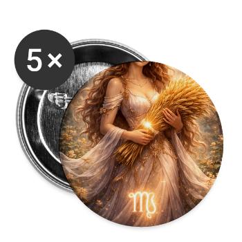 Jungfrau - Buttons klein 25 mm (5er Pack) - Weiß - Vorne