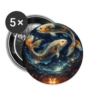 Pisces - Buttons small 1''/25 mm (5-pack) - white - Front