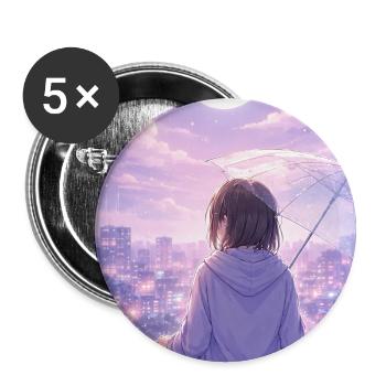 Luna Urban In The Rain - Buttons small 1''/25 mm (5-pack) - white - Front